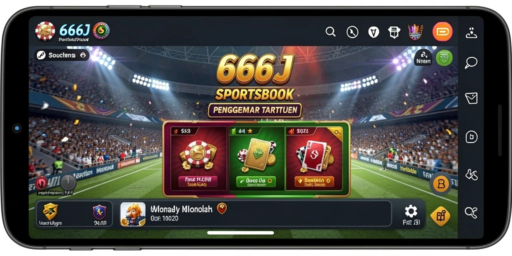 Tampilan gameplay yang menarik pada aplikasi Sportsbook 666J.