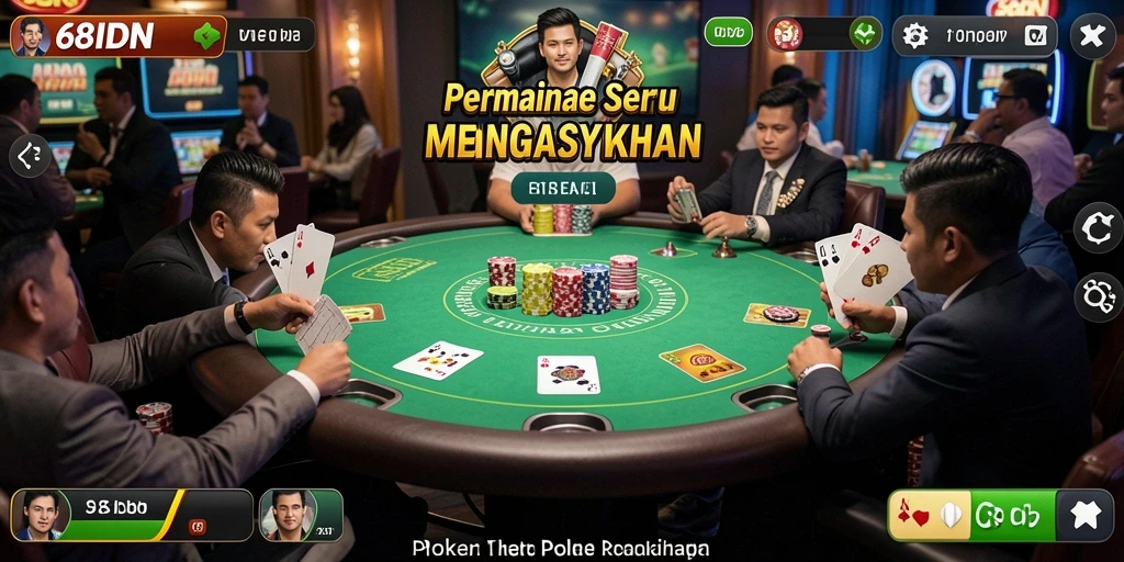 Tampilan screenshot gameplay Poker yang mendebarkan di 68IDN.