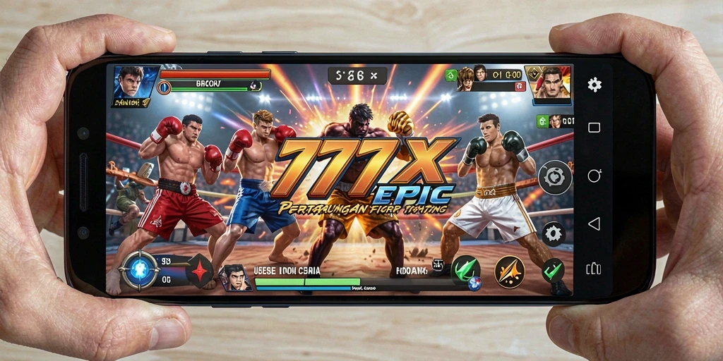 Tampilan gameplay 777ZX dengan pertarungan yang intens dan karakter beragam.