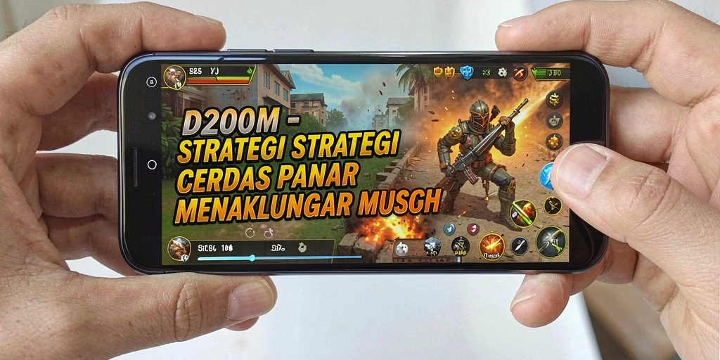 Screenshot utama D200M menampilkan aksi strategi yang mendebarkan.