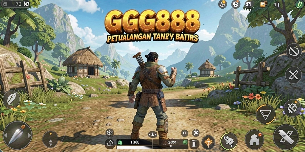 Screenshot GGG888 menampilkan petualangan seru di dunia terbuka.