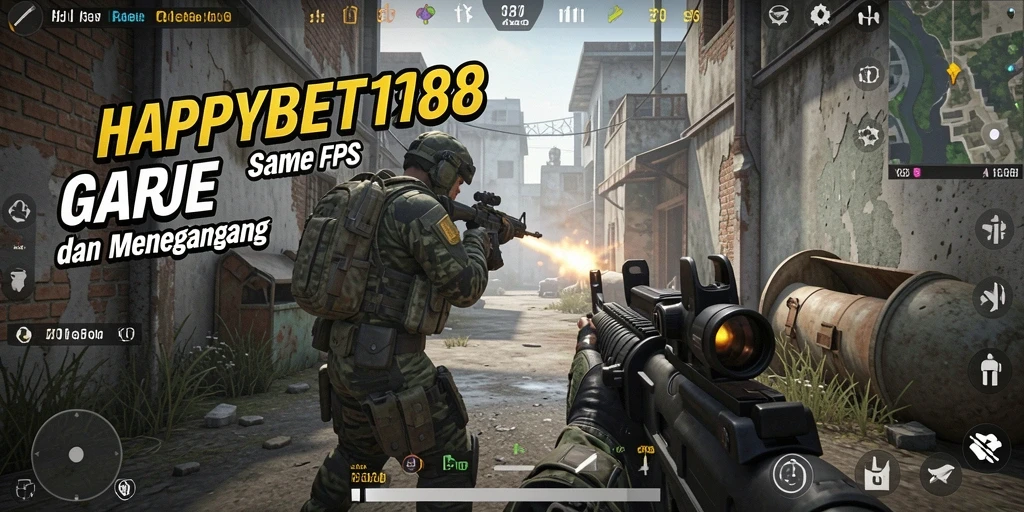 Tampilan mendebarkan dari gameplay FPS di HAPPYBET188.