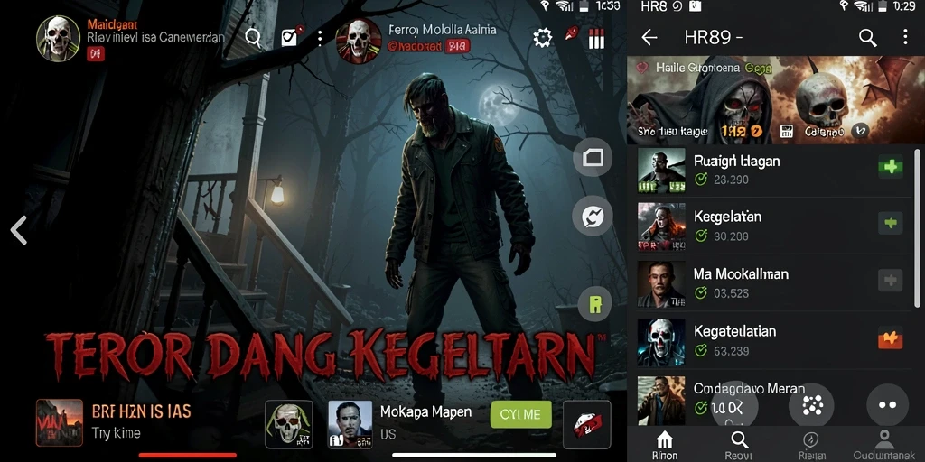 Gameplay HR89 yang menegangkan dengan suasana menyeramkan.