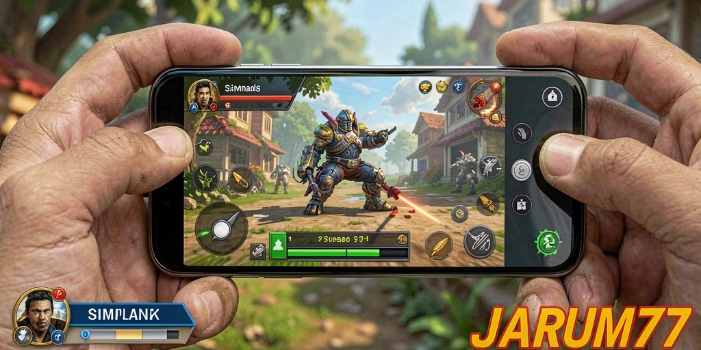 Tangkapan layar JARUM77 menampilkan simulasi gameplay yang memukau.