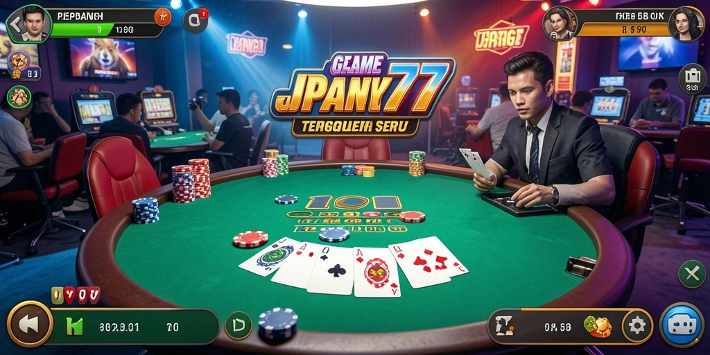 Tampilan gameplay Poker yang menarik dan seru di JEPANG77.