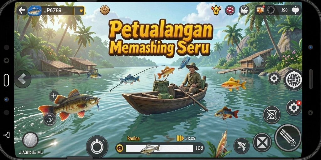 Gameplay menarik di JP6789 dengan berbagai lokasi memancing.