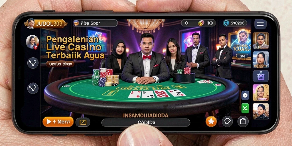 Screenshot menunjukkan dealer langsung sedang bermain roulette di JUDOL303.