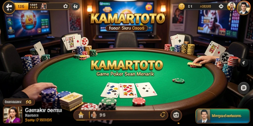 Tampilan gameplay KAMARTOTO dengan aksi poker yang mendebarkan.