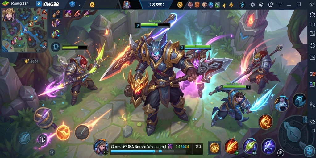 Tampilan gameplay KING88 yang menegangkan saat pertarungan epik.