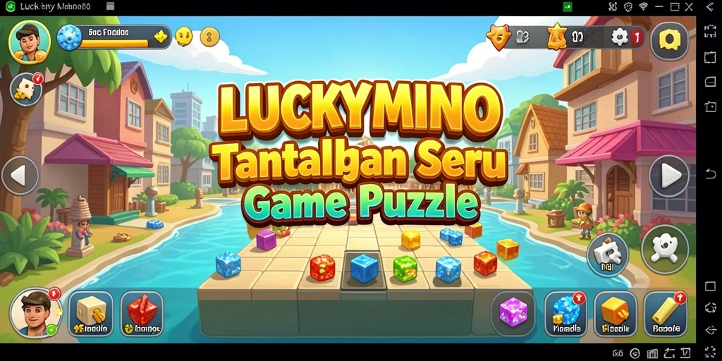 Gameplay LUCKYMINO dengan berbagai tantangan puzzle yang menarik.