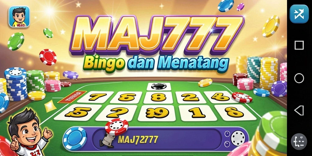 Tampilan gameplay MAJ777 dengan suasana permainan Bingo yang seru.