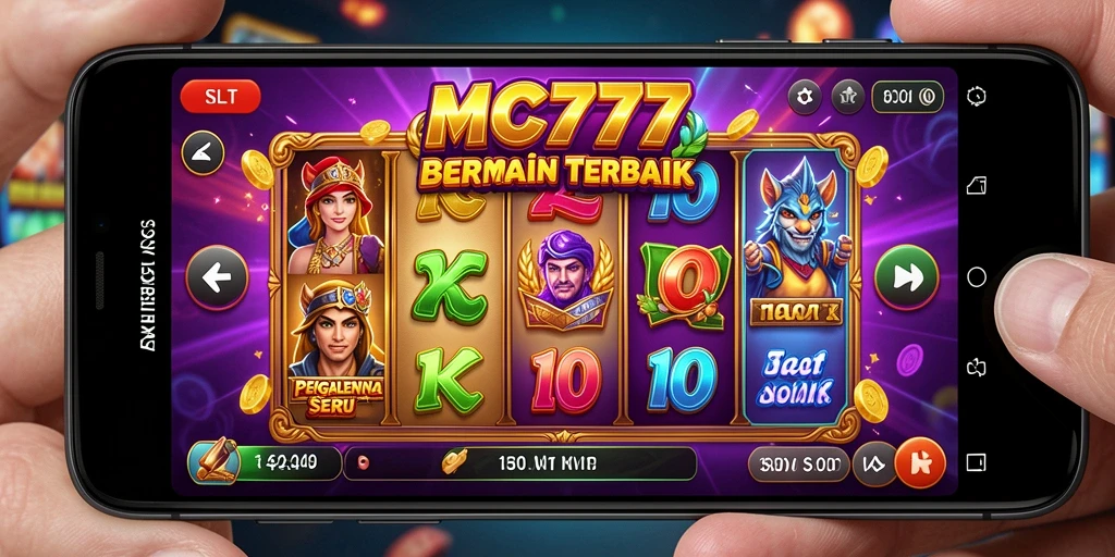 Tampilan animasi gameplay Slot yang menarik dan penuh warna di MC777.