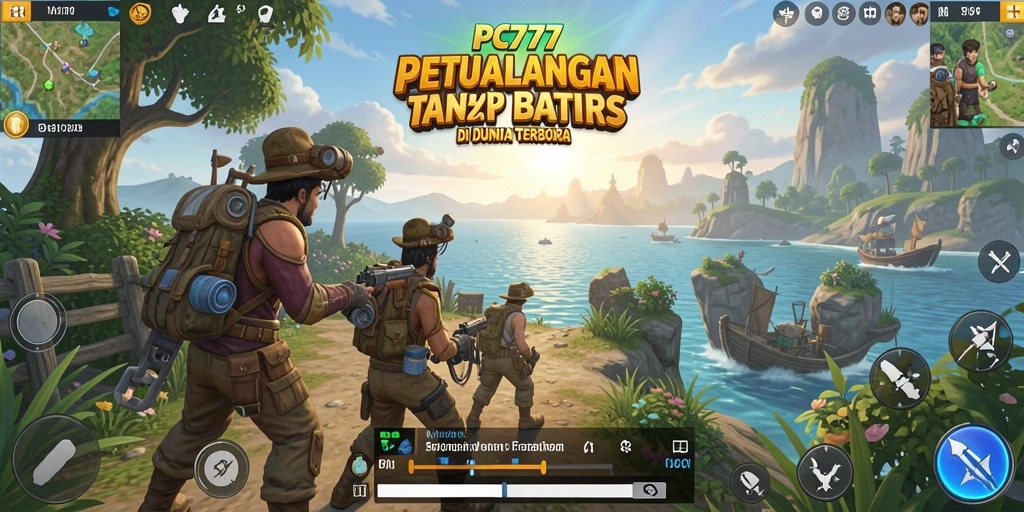 Tampilan gameplay PC777 menunjukkan petualangan seru di dunia terbuka.