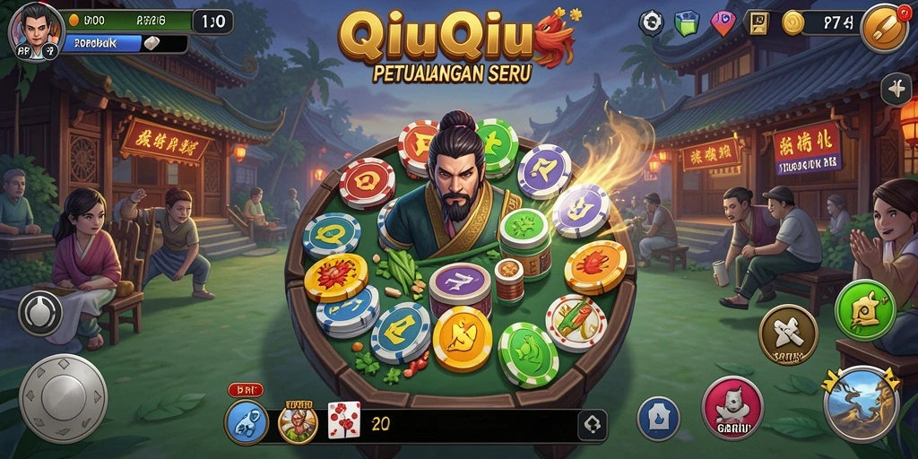 Screenshot gameplay QiuQiu yang penuh aksi.