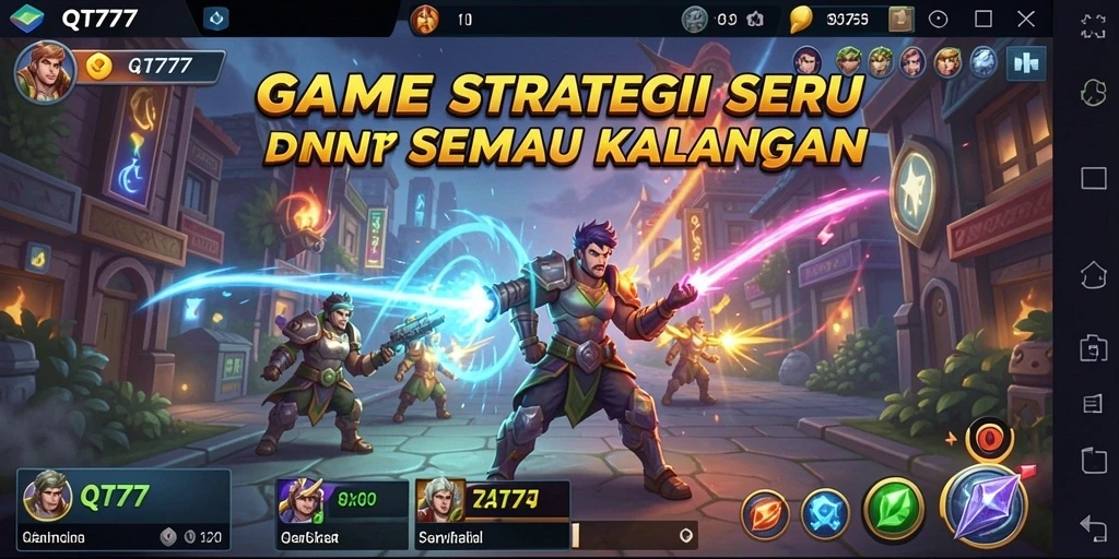 Gameplay QT777 yang penuh strategi dan taktik menarik.