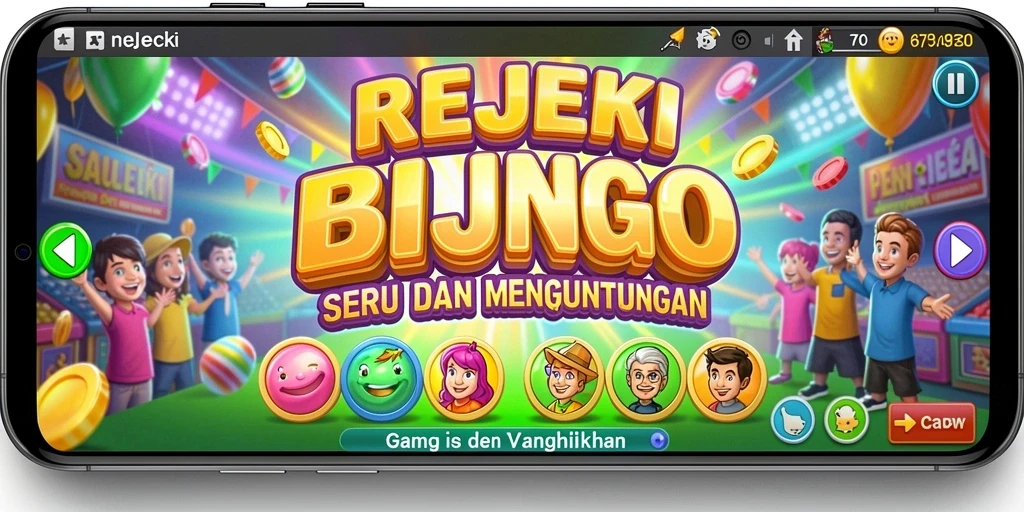 Screenshot utama REJEKI menunjukkan gameplay Bingo yang seru.