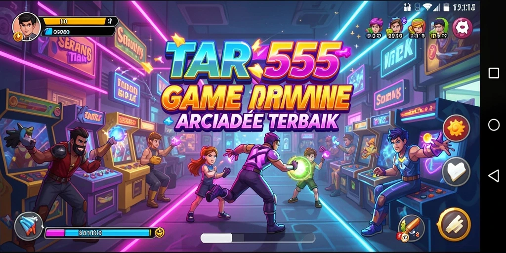 Tangkapan layar TAR555 menampilkan gameplay yang penuh warna dan dinamis.
