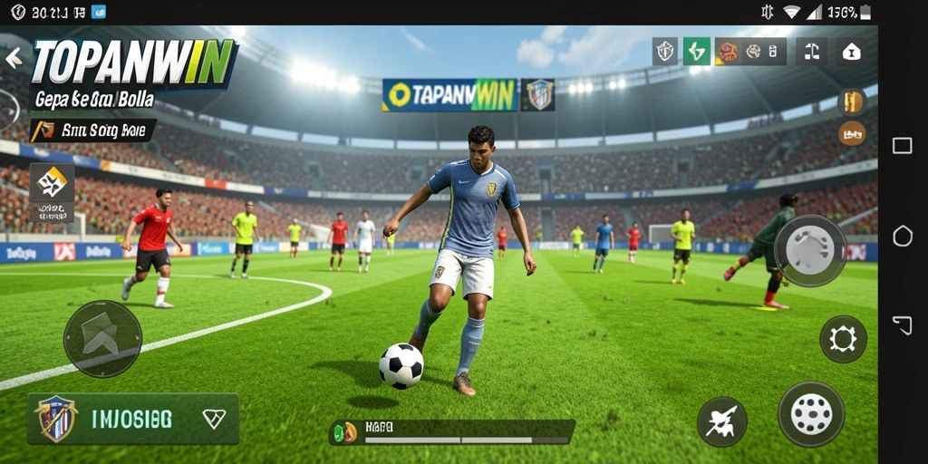 Tampilan gameplay sepak bola yang mendebarkan dan memukau.
