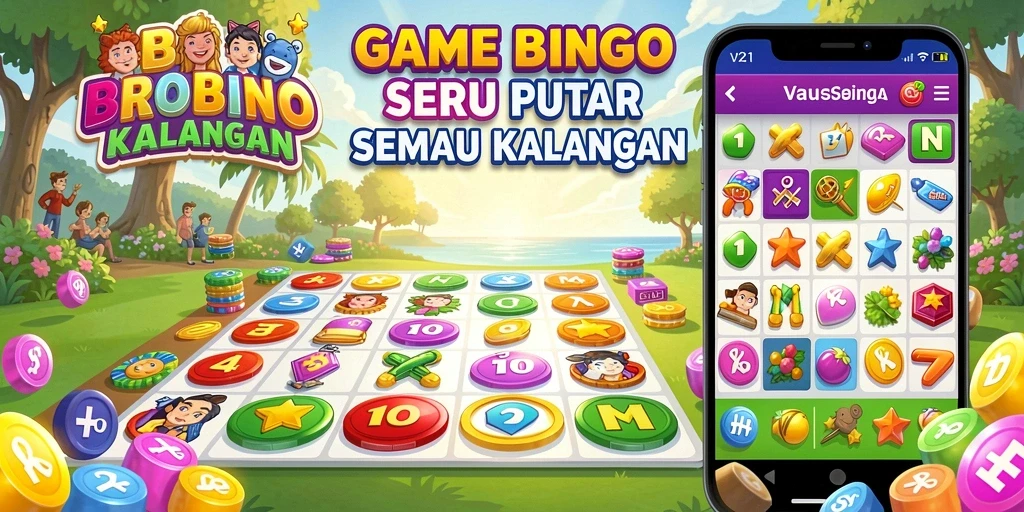 Screenshot utama V21 menampilkan pengalaman bermain Bingo yang seru dan interaktif.