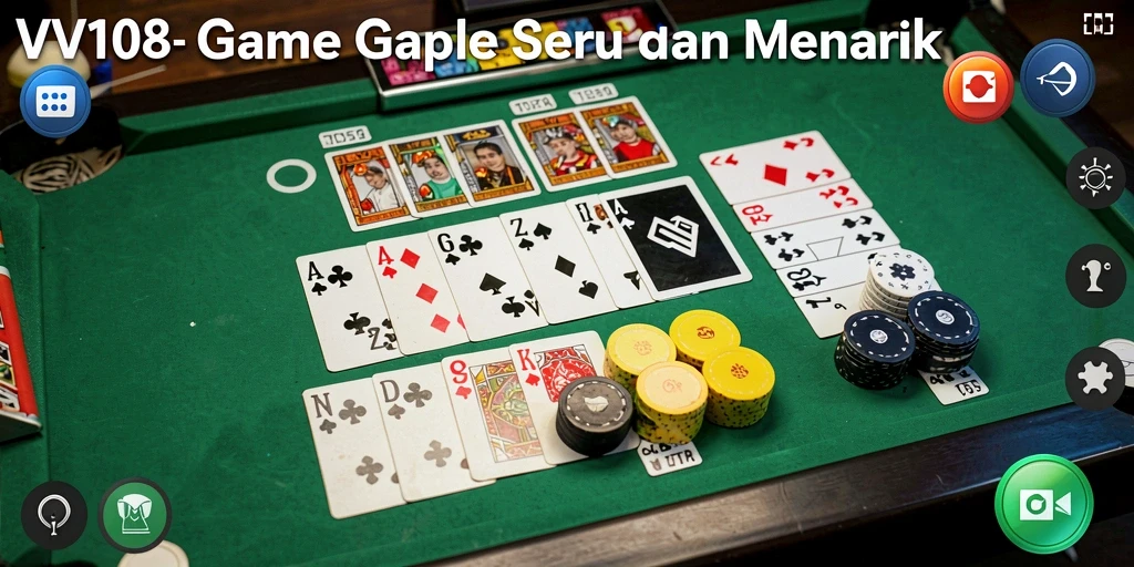Screenshot gameplay VW108, menunjukkan suasana seru bermain Gaple.