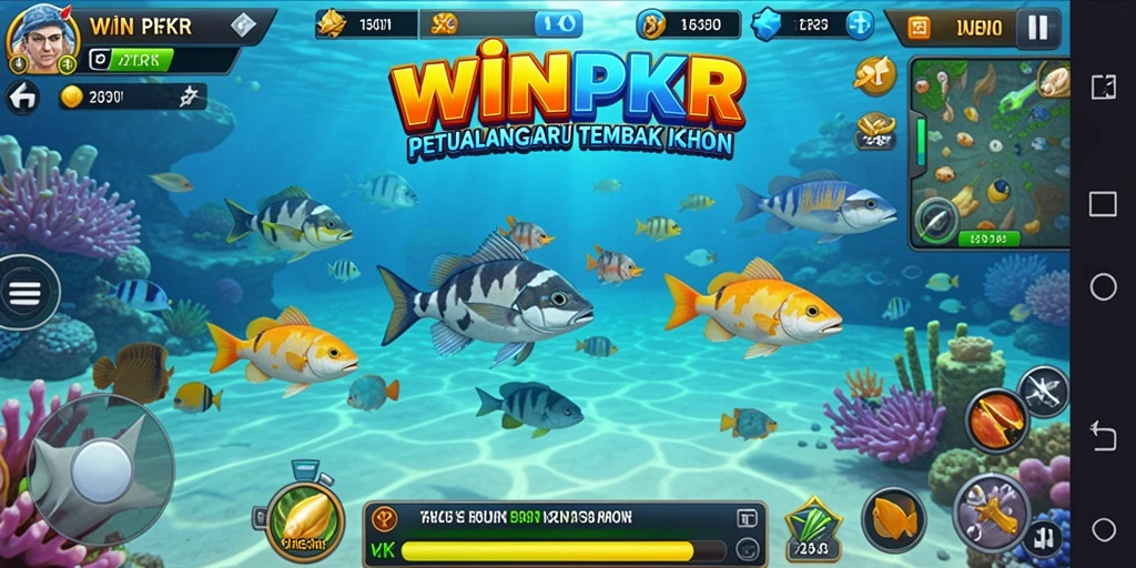 Screenshot gameplay WINPKR yang menampilkan serunya Tembak Ikan.